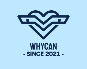 Flying - Aviary Wings Heart logo design