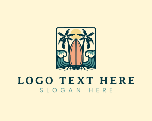 Travel - Surfing Beach Summer logo design