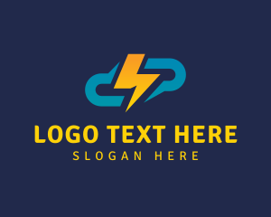 Battery - Lightning Bolt Cloud logo design