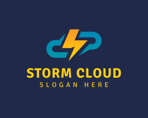 Lightning Bolt Cloud logo design