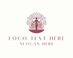Health - Feminine Woman Tree logo design