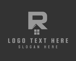 Real Estate House Letter R logo design