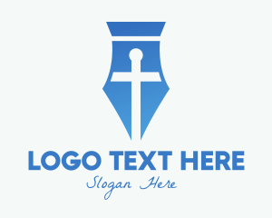 Religion - Pen Cross Nib logo design