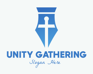 Congregation - Pen Cross Nib logo design