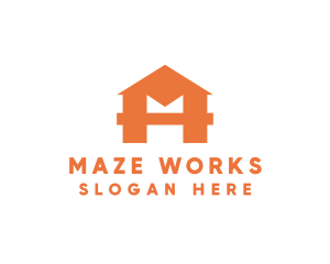 House Construction Letter M logo design