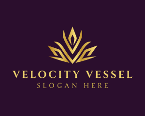 Elegant Crown Letter V logo design