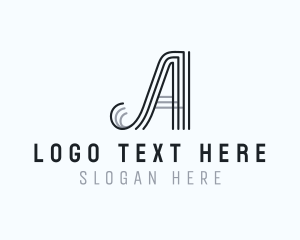 Lined - Nautical Architect Letter A logo design