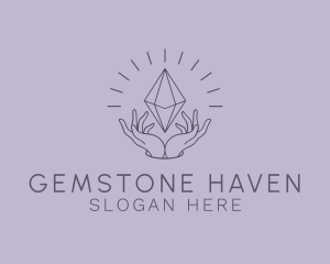 Minimalist Gem Crystal logo design