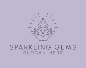 Minimalist Gem Crystal logo design