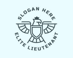 Lieutenant - Crown Eagle Shield logo design