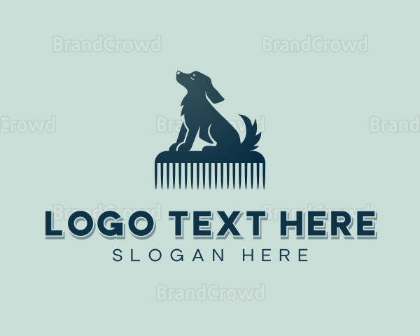 Dog Grooming Comb Logo