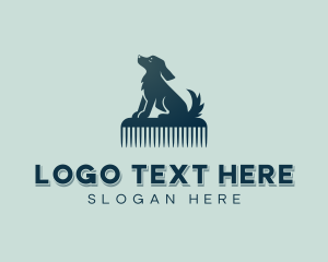 Shih Tzu - Dog Grooming Comb logo design