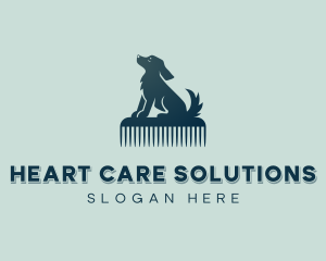 Dog Grooming Comb logo design