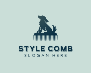 Comb - Dog Grooming Comb logo design