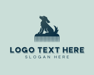 Pet Care - Dog Grooming Comb logo design