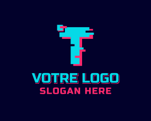 Multicolor - Cyber Glitch Letter T logo design