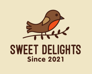 Birdwatch - Sparrow Bird Branch logo design
