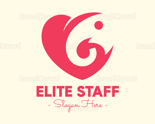 Pink Heart Elephant Logo