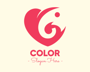 Pink Heart Elephant logo design