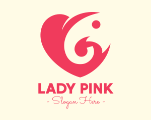 Pink Heart Elephant logo design