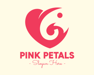 Pink - Pink Heart Elephant logo design