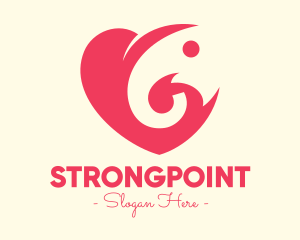 Lovely - Pink Heart Elephant logo design