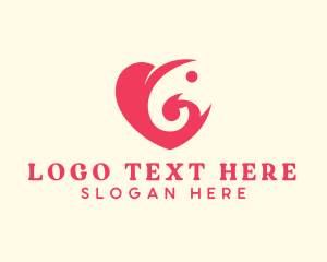 Pink Heart Elephant logo design