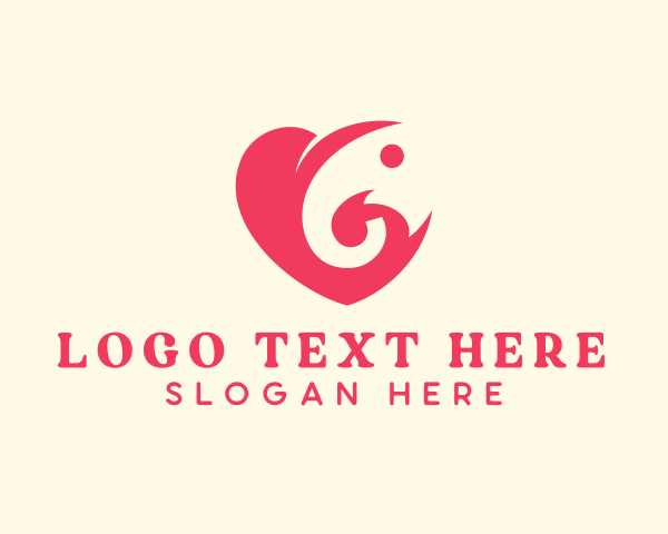 Heart - Pink Heart Elephant logo design