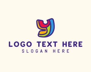 70s - Colorful Kids Letter Y logo design