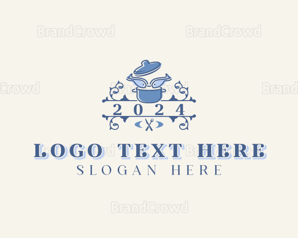 Cooking Pot Fish Restaurant Logo