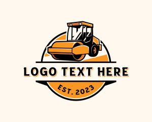 Heavy Duty - Construction Road Roller Machinery logo design