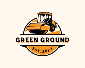 Ground - Construction Road Roller Machinery logo design