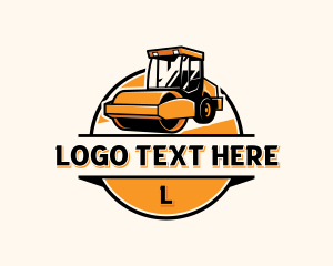 Outdoor - Construction Road Roller Machinery logo design