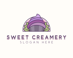 Natural Taro Cupcake logo design