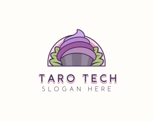 Natural Taro Cupcake logo design