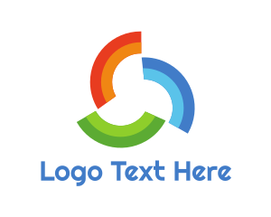 Multimedia - Rainbow Pattern Trio logo design