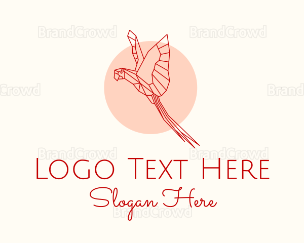 Geometric Red Parrot Logo