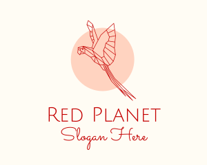 Geometric Red Parrot logo design