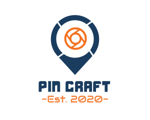 Pin - Camera Lens Location Pin logo design