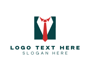 Ironing - Professional Necktie Suit Outfit logo design