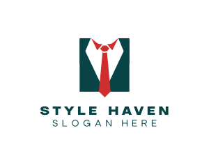 Outfit - Professional Necktie Suit Outfit logo design