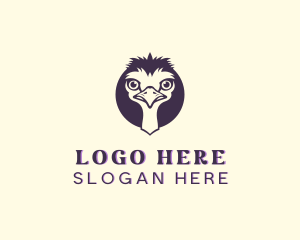 Snow Leopard - Ostrich Wild Animal logo design