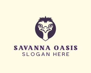 Savanna - Ostrich Wild Animal logo design