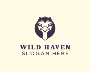 Ostrich Wild Animal logo design