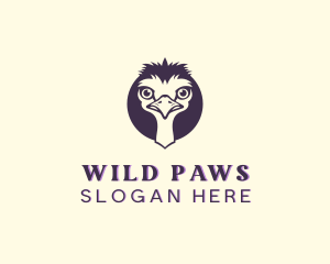 Ostrich Wild Animal logo design