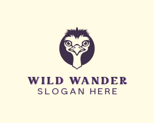 Ostrich Wild Animal logo design