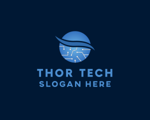 Tech Circuit Planet logo design