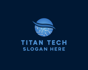 Tech Circuit Planet logo design