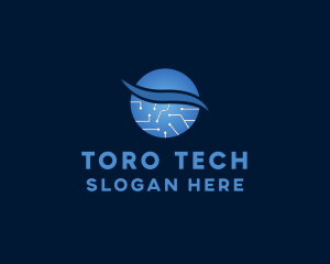 Tech Circuit Planet logo design