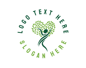 Healthy - Heart Tree Woman logo design